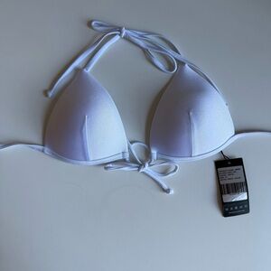 NWT RELLECIGA Designed in Paris Push-Up Classic White Bikini Top Size S